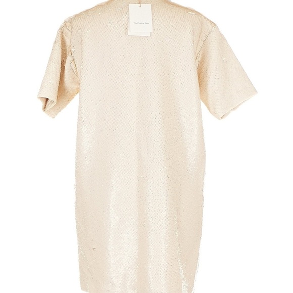 The Frankie Shop New Cream Sequin Mini Dress Riley Large - Picture 4 of 11